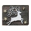 Clean Choice White Reindeer Silhouette Art on Board Wall Decor CL3501298